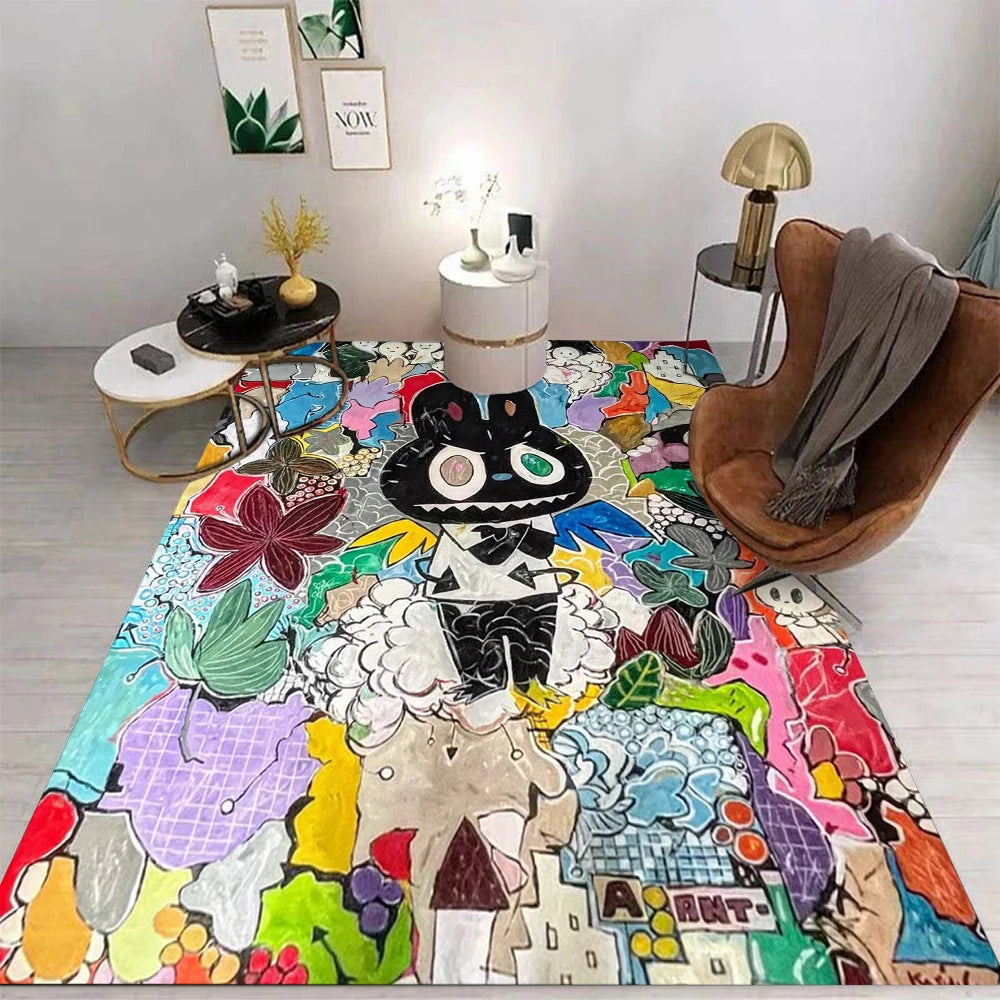 Labubu Cartoon Area Rug – Cute Non-Slip Carpet for Kids