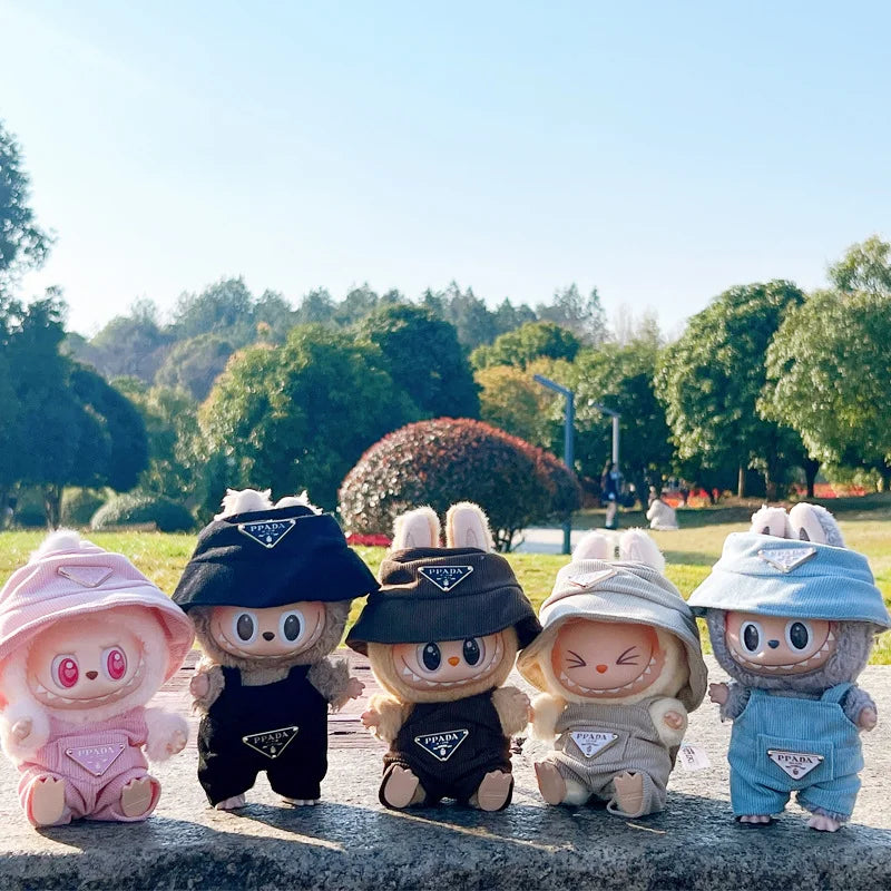 Labubu Doll Corduroy Outfit Set β Hat, Shoes, Clothes (17cm)