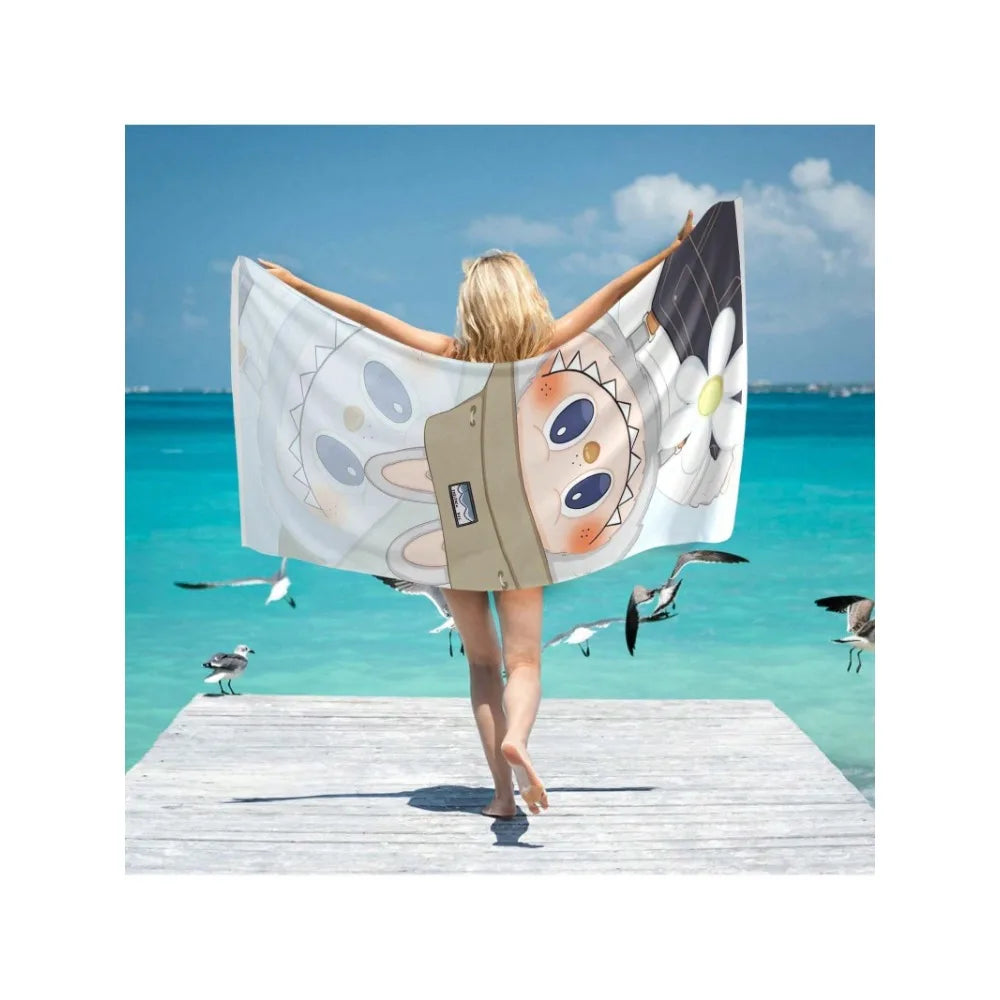 Labubu Quick-Dry Beach Towel – Lightweight & Soft