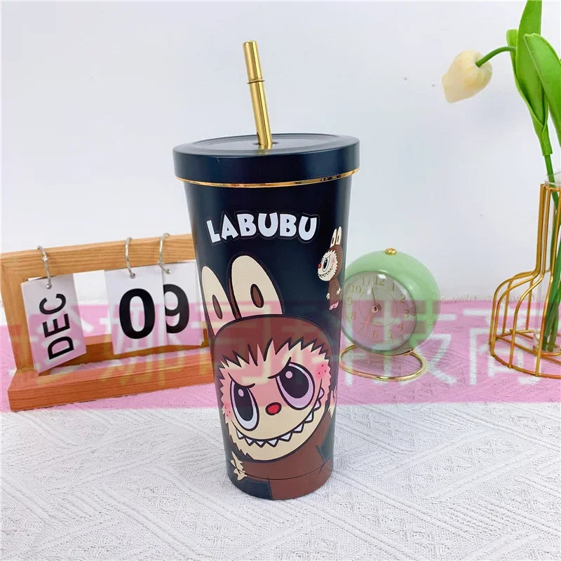 Labubu 750ml Insulated Cup – Cute Cartoon Bottle