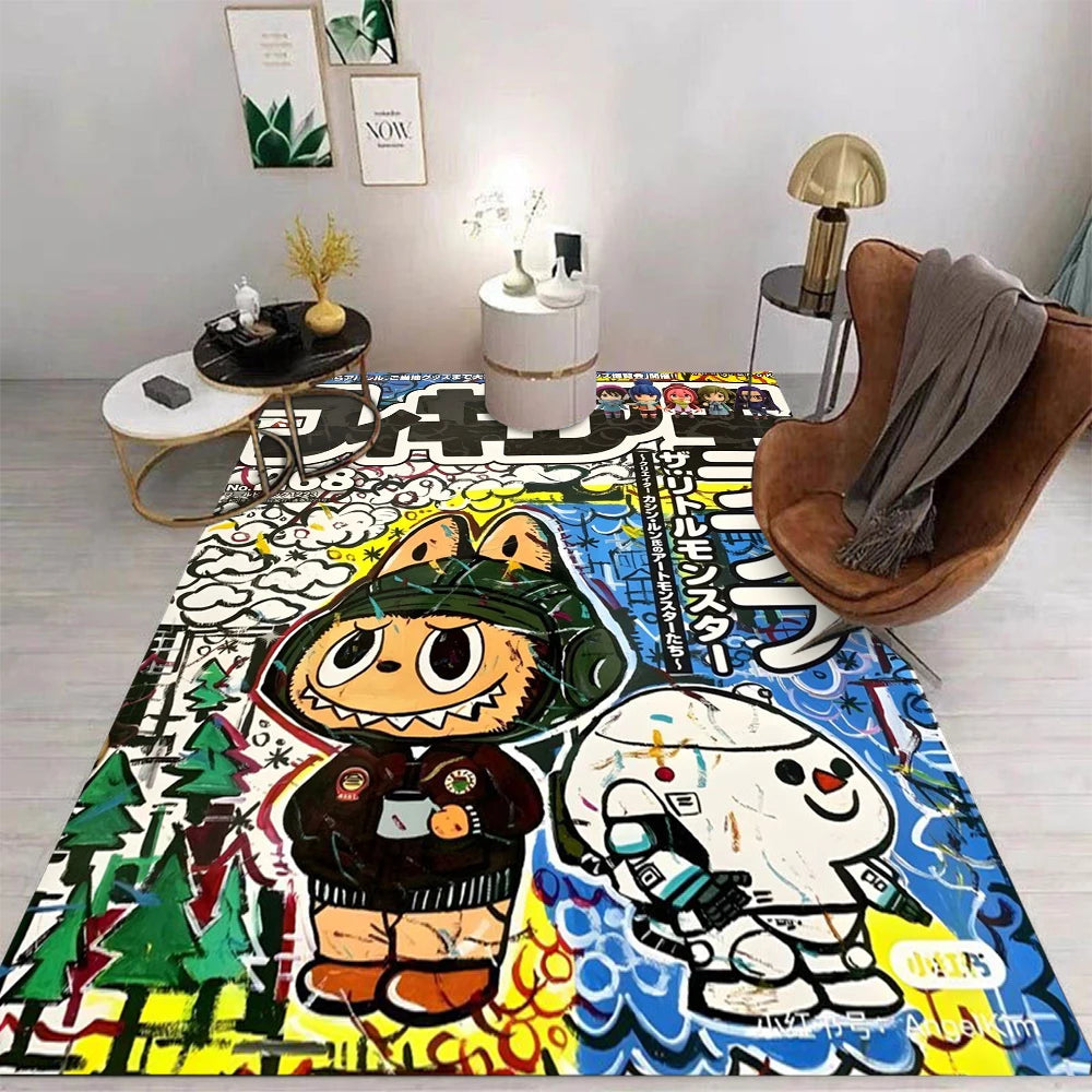 Labubu Cartoon Area Rug – Cute Non-Slip Carpet for Kids