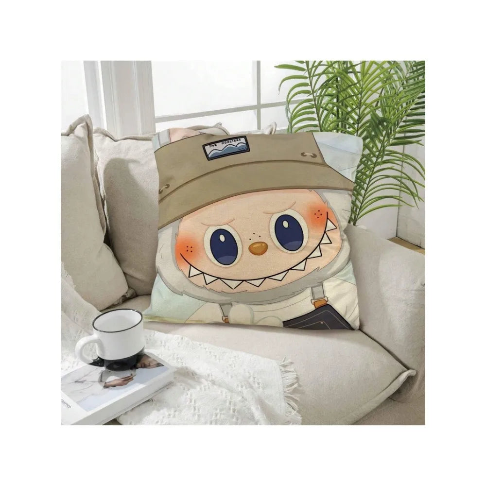Labubu Funny Pillow Cover – 18x18” Monster Cushion Case