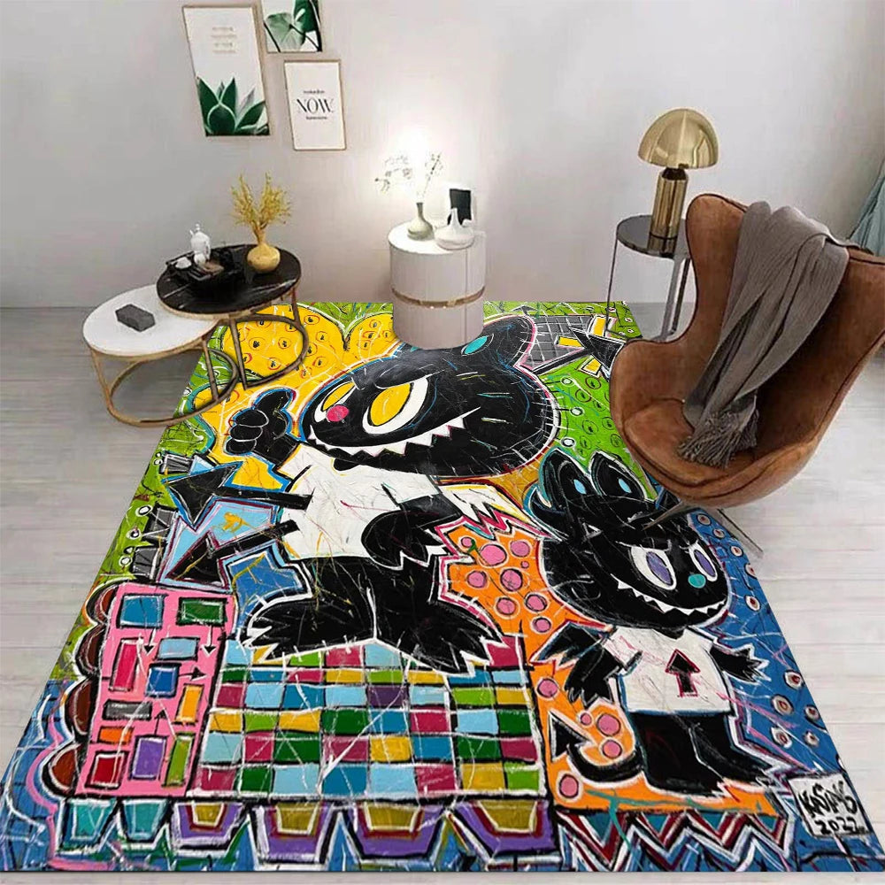 Labubu Cartoon Area Rug – Cute Non-Slip Carpet for Kids