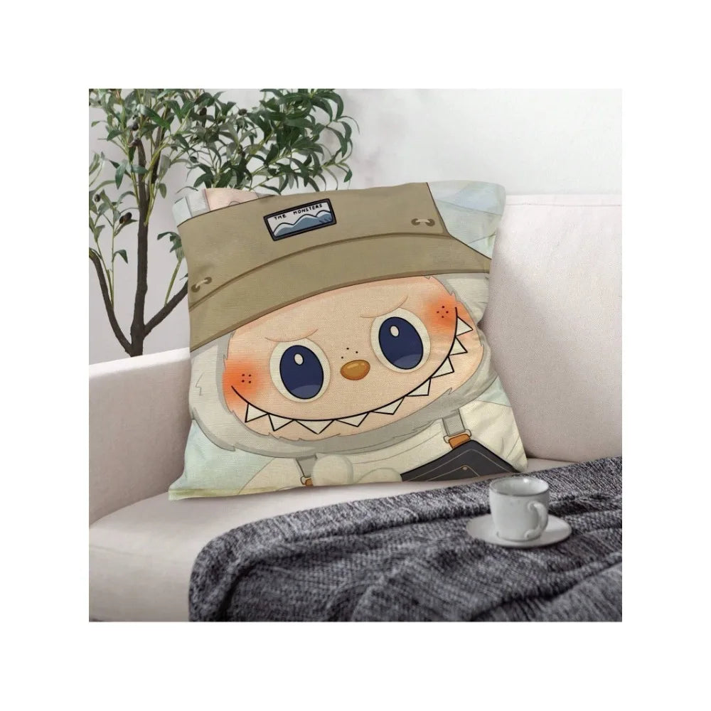 Labubu Funny Pillow Cover – 18x18” Monster Cushion Case