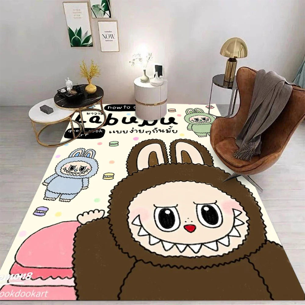 Labubu Cartoon Area Rug – Cute Non-Slip Carpet for Kids