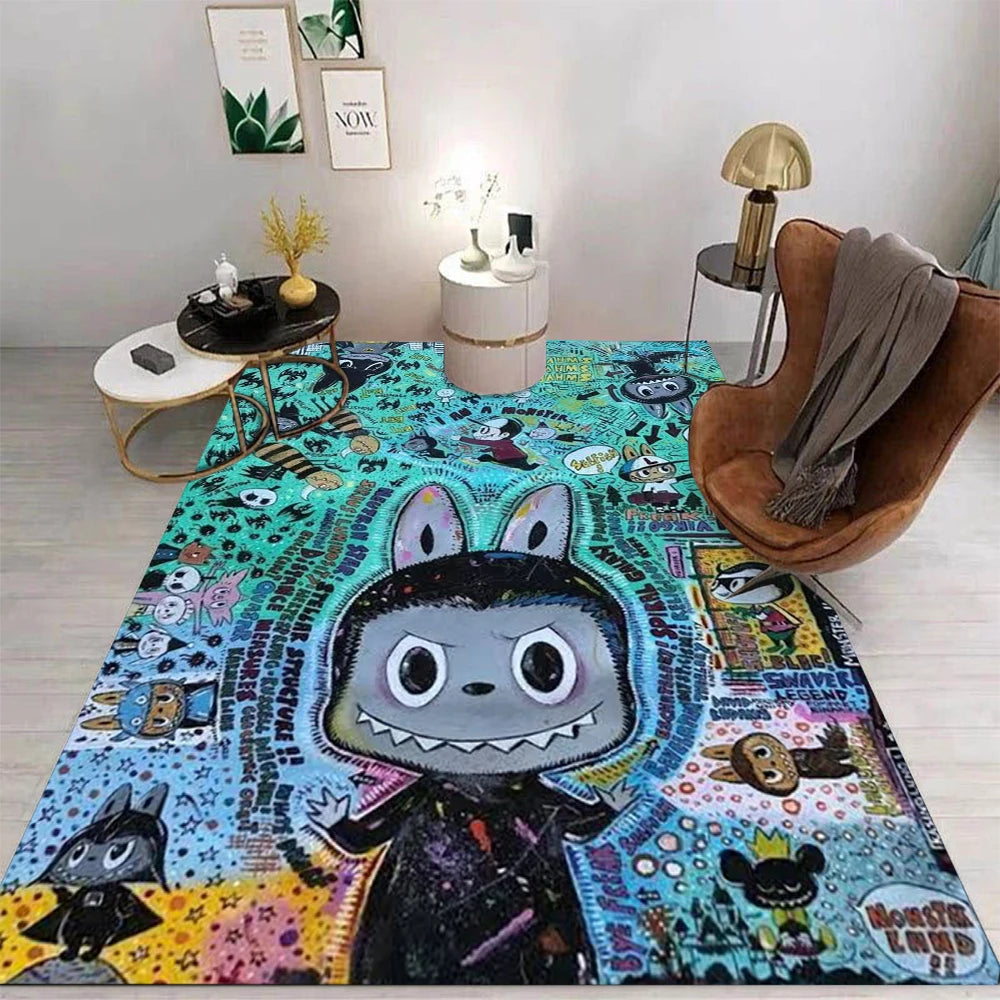 Labubu Cartoon Area Rug – Cute Non-Slip Carpet for Kids