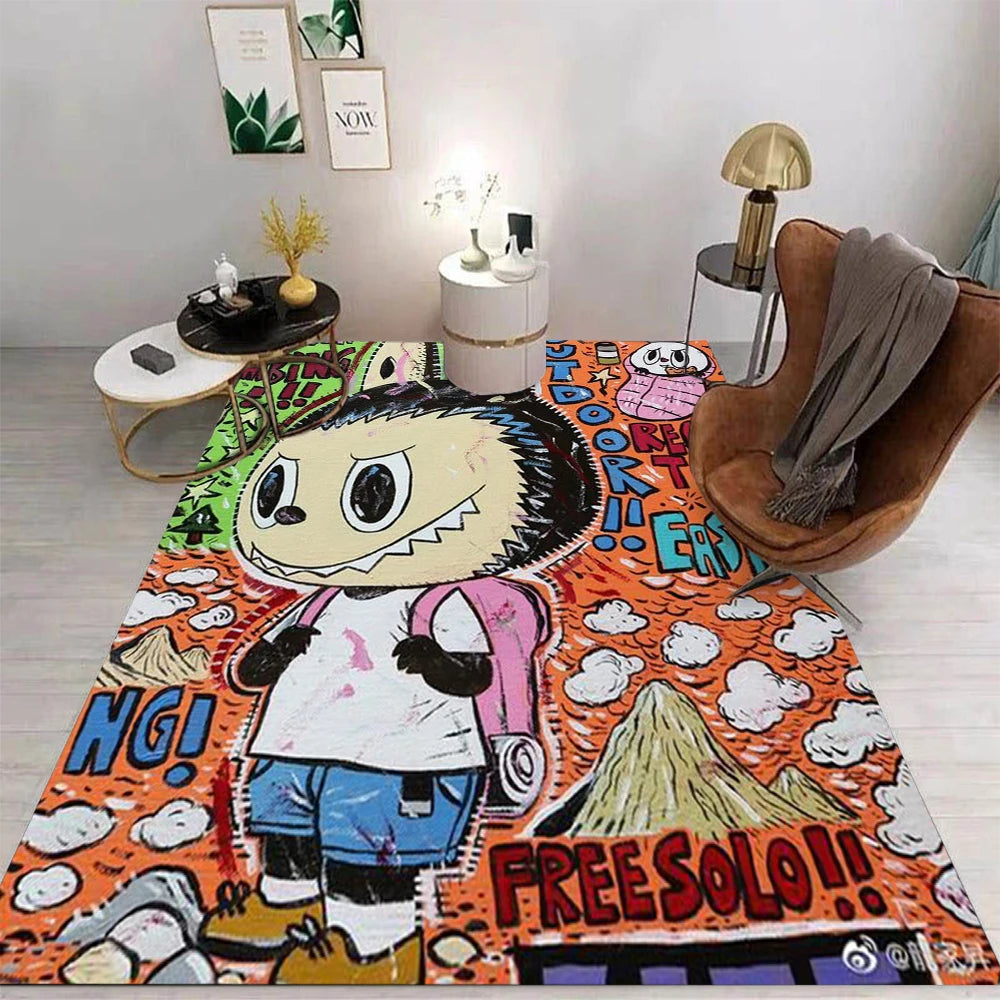 Labubu Cartoon Area Rug – Cute Non-Slip Carpet for Kids