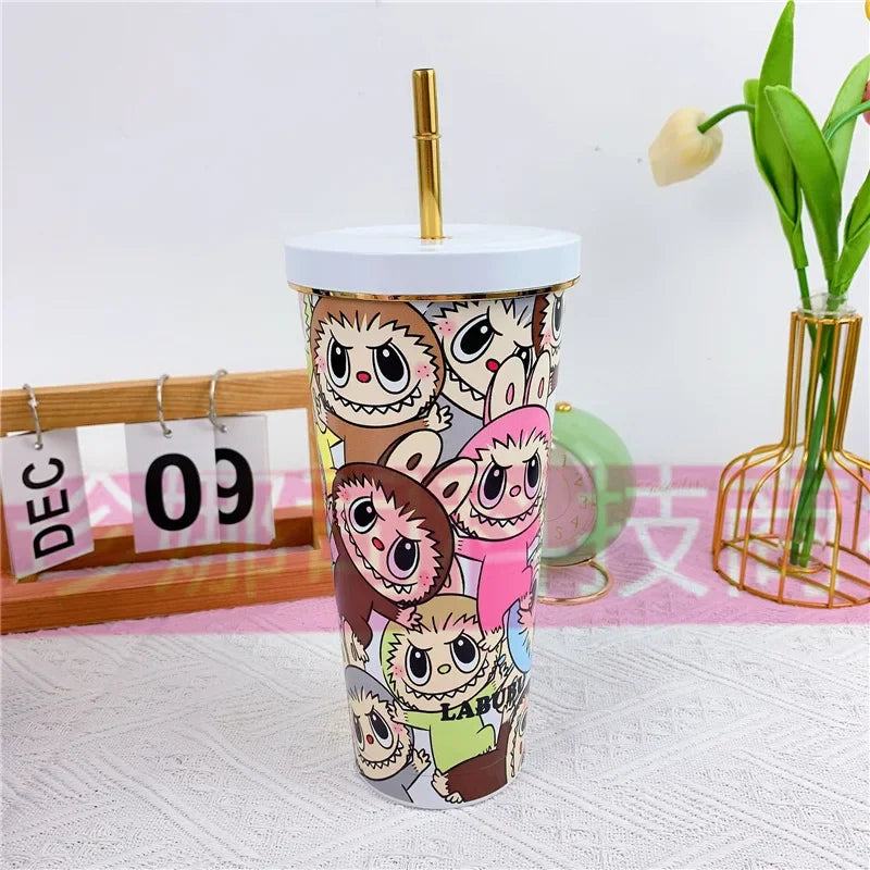 Labubu 750ml Insulated Cup – Cute Cartoon Bottle