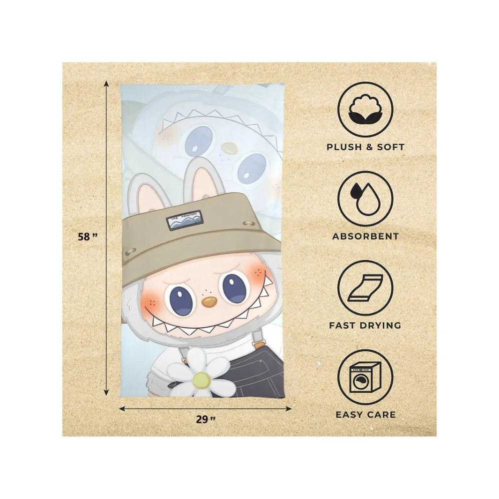 Labubu Quick-Dry Beach Towel – Lightweight & Soft
