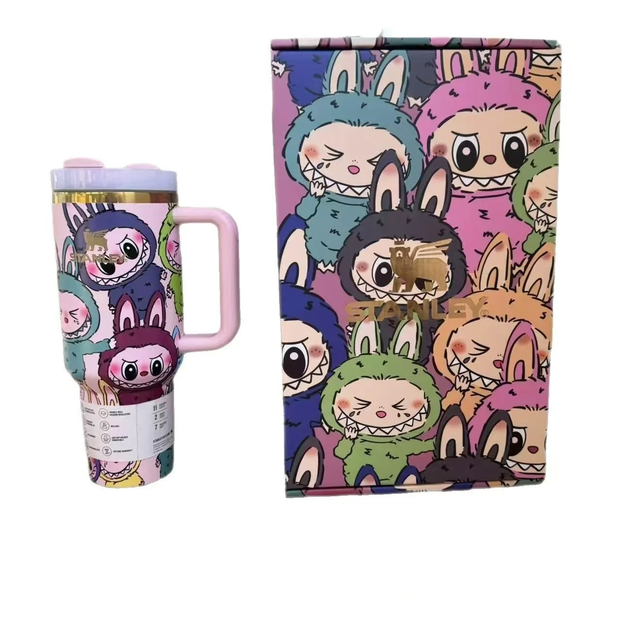 Labubu 40oz Kawaii Stainless Car Cup – Ice King Edition
