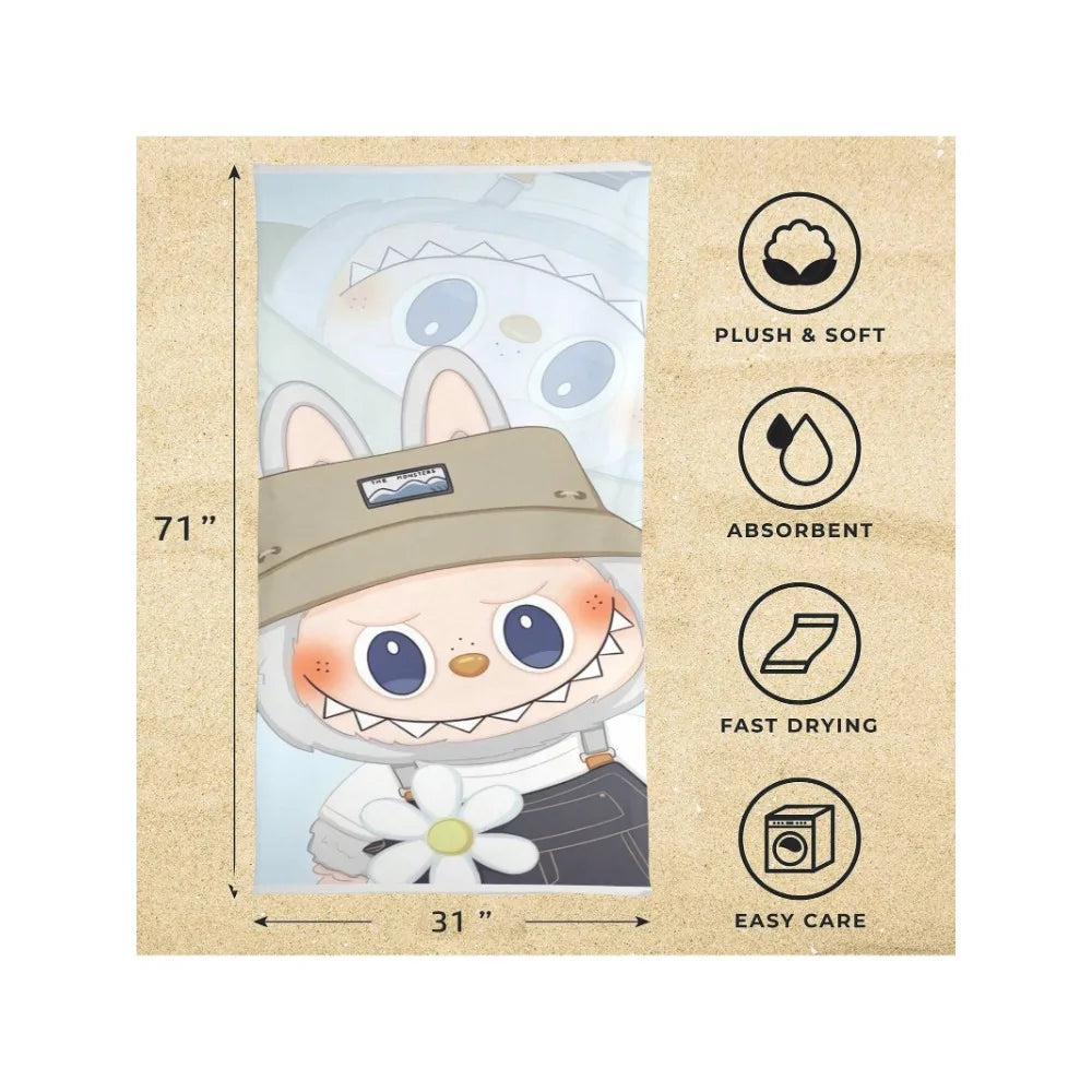 Labubu Quick-Dry Beach Towel – Lightweight & Soft